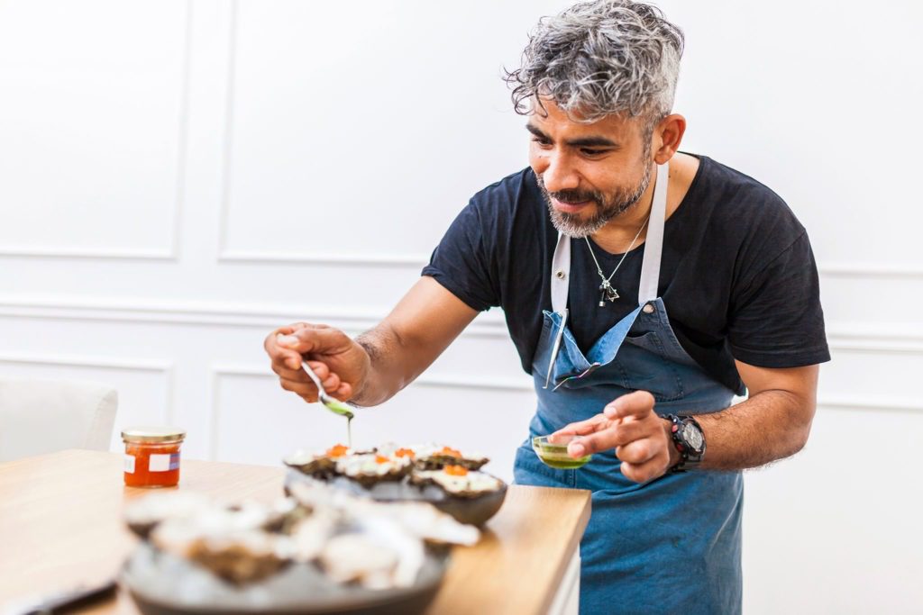 Man preparing healthy meal