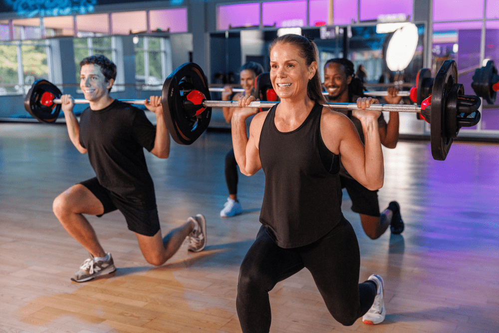 Group fitness strength class in baltimore bodypump